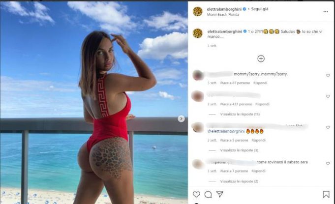 Elettra Lamborghini E La Foto Il Suo Lato B Fa Impazzire Il Web